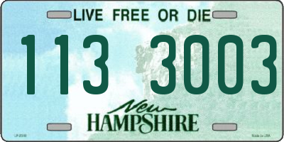 NH license plate 1133003