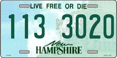 NH license plate 1133020