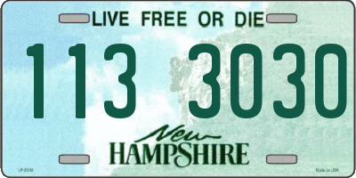 NH license plate 1133030