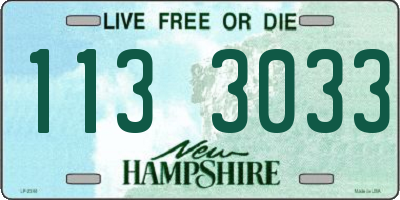 NH license plate 1133033