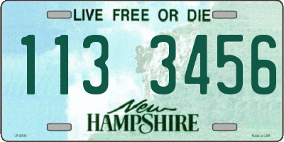 NH license plate 1133456