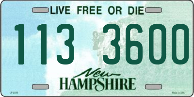 NH license plate 1133600