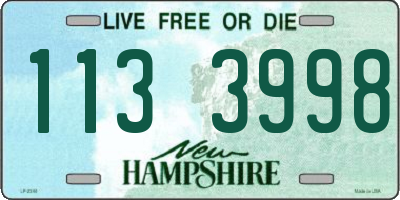 NH license plate 1133998