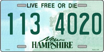 NH license plate 1134020