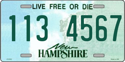 NH license plate 1134567