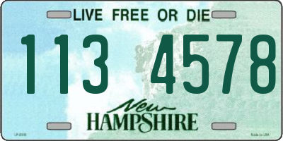 NH license plate 1134578