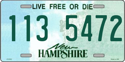 NH license plate 1135472