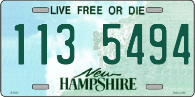 NH license plate 1135494