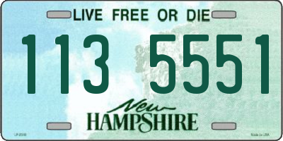 NH license plate 1135551