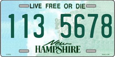 NH license plate 1135678