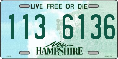 NH license plate 1136136