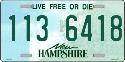 NH license plate 1136418