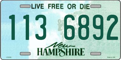 NH license plate 1136892