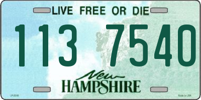 NH license plate 1137540