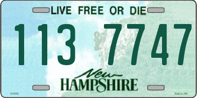 NH license plate 1137747
