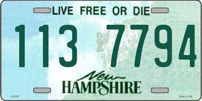 NH license plate 1137794