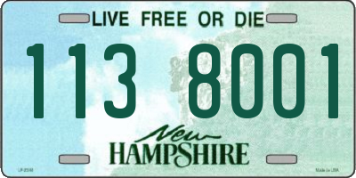 NH license plate 1138001