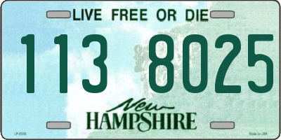 NH license plate 1138025