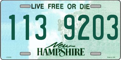 NH license plate 1139203