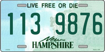 NH license plate 1139876
