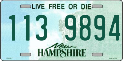 NH license plate 1139894