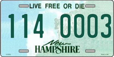 NH license plate 1140003