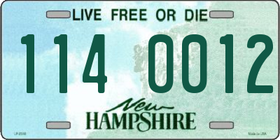 NH license plate 1140012