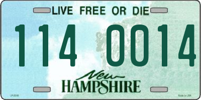 NH license plate 1140014