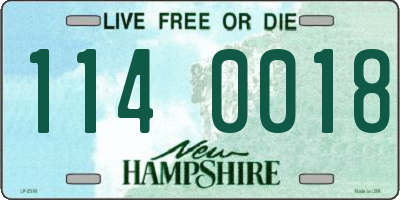 NH license plate 1140018