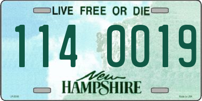 NH license plate 1140019
