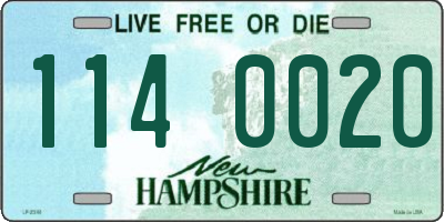 NH license plate 1140020