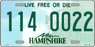 NH license plate 1140022