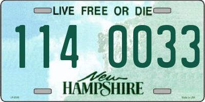 NH license plate 1140033