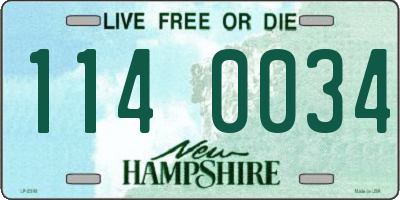 NH license plate 1140034