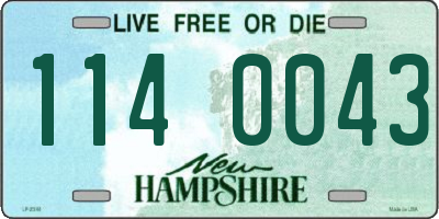 NH license plate 1140043