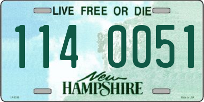 NH license plate 1140051