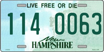 NH license plate 1140063