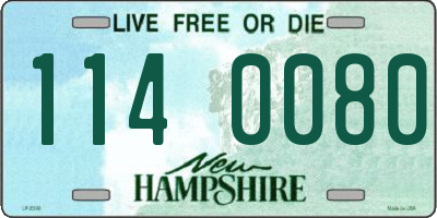 NH license plate 1140080