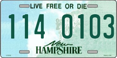 NH license plate 1140103