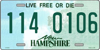 NH license plate 1140106