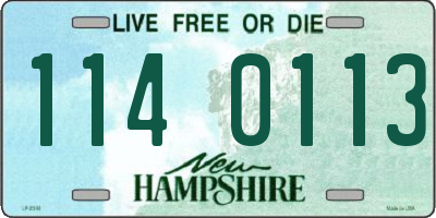 NH license plate 1140113