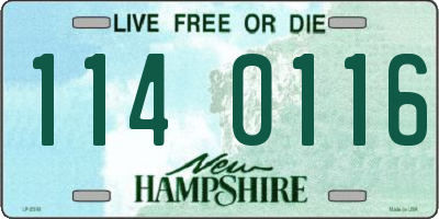 NH license plate 1140116