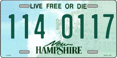 NH license plate 1140117