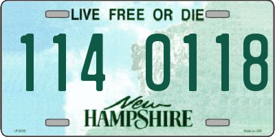 NH license plate 1140118