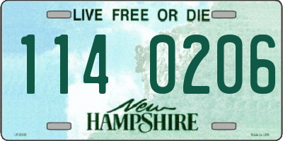 NH license plate 1140206