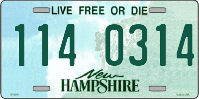 NH license plate 1140314