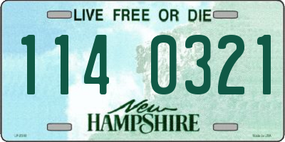 NH license plate 1140321