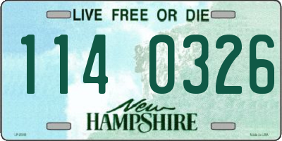 NH license plate 1140326