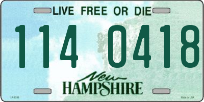 NH license plate 1140418