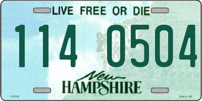 NH license plate 1140504